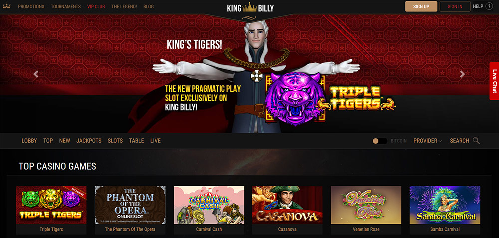 King Billy casino review